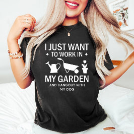 Grappige Hond en Tuinieren Lover Zwart T-shirt