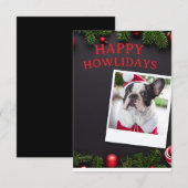 Grappige Hond Fijne Howlidays Kerstkaart Kaart (Voorkant / Achterkant)