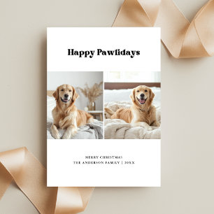 Grappige Hond Foto Golden Retriever Pawholidays Pe Feestdagenkaart