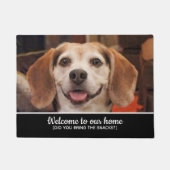 Grappige hond foto heb je snacks welkom deurmat (Voorkant)