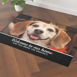 Grappige hond foto heb je snacks welkom deurmat