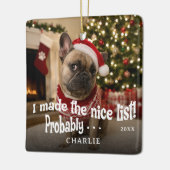 Grappige Hond Foto Keramisch Ornament (Links)