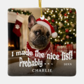 Grappige Hond Foto Keramisch Ornament (Voorkant)