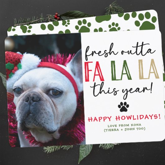 Grappige Hond Foto Kerst Afbeelding Custom Humorou Feestdagenkaart