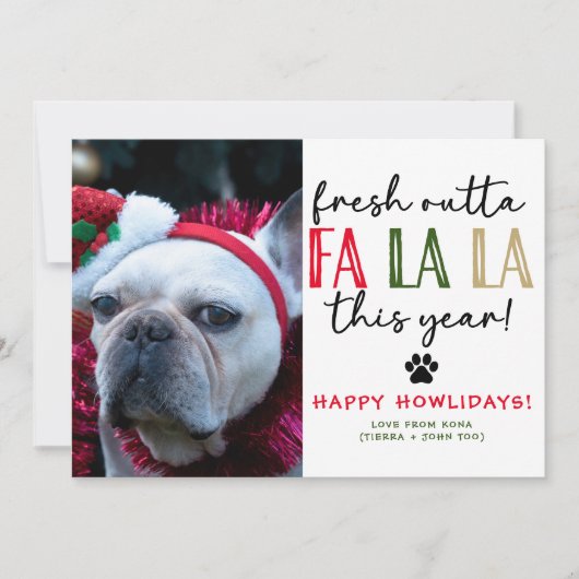 Grappige Hond Foto Kerst Afbeelding Custom Humorou Feestdagenkaart (Voorkant)