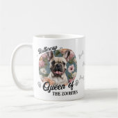 Grappige hond foto koningin van zoomies koffiemok (Links)