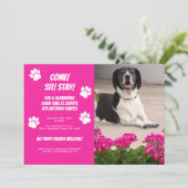Grappige Hond Fotosjabloon Verjaardag Party Uitnod Kaart (Staand voorkant)