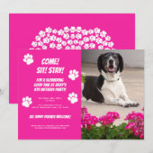 Grappige Hond Fotosjabloon Verjaardag Party Uitnod Kaart (Voorkant / Achterkant)