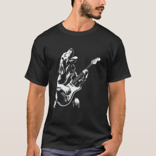 Grappige Hond Gitarist Gitaar - Basset Retriever V T-shirt