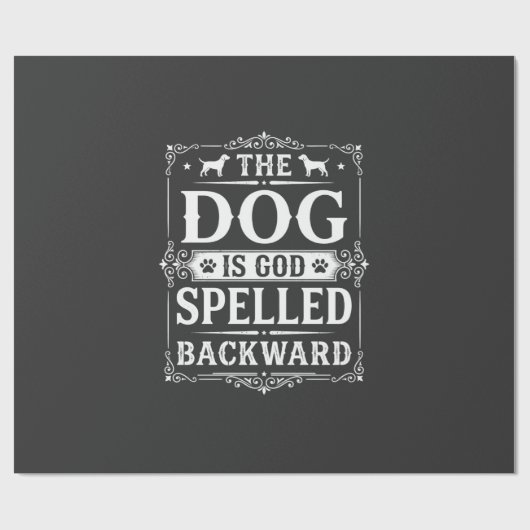 Grappige hond God achterstevoren gespeld Cadeaupapier (Vlak)