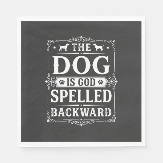 Grappige hond God achterstevoren gespeld Servet (Voorkant)
