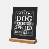 Grappige Hond God Omgekeerd Geschreven Acryl Bord (Hoek)