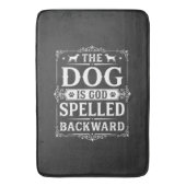 Grappige Hond God Omgekeerd Geschreven Badmat (Voorkant Verticaal)