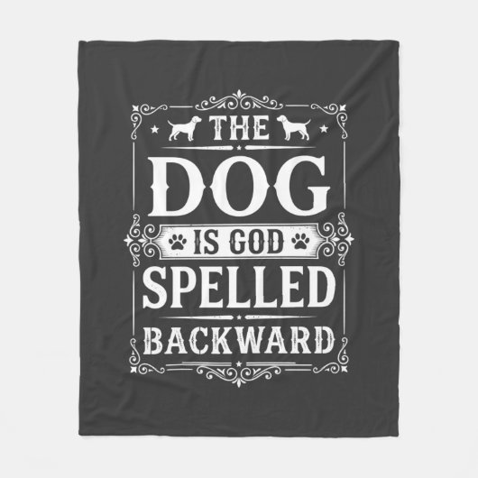 Grappige Hond God Omgekeerd Geschreven Fleece Deken (Voorkant)