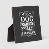 Grappige Hond God Omgekeerd Geschreven Fotoplaat (Voorkant)