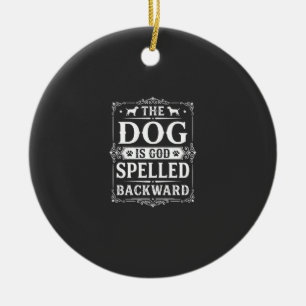 Grappige Hond God Omgekeerd Geschreven Keramisch Ornament