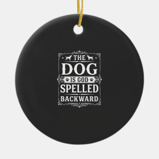 Grappige Hond God Omgekeerd Geschreven Keramisch Ornament (Voorkant)