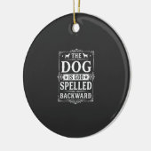 Grappige Hond God Omgekeerd Geschreven Keramisch Ornament (Links)
