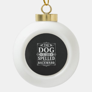 Grappige Hond God Omgekeerd Geschreven Keramische Bal Ornament