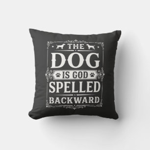 Grappige Hond God Omgekeerd Geschreven Kussen