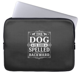 Grappige Hond God Omgekeerd Geschreven Laptop Sleeve