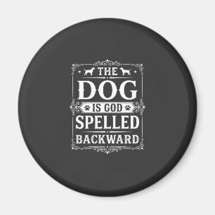 Grappige Hond God Omgekeerd Geschreven Magneet