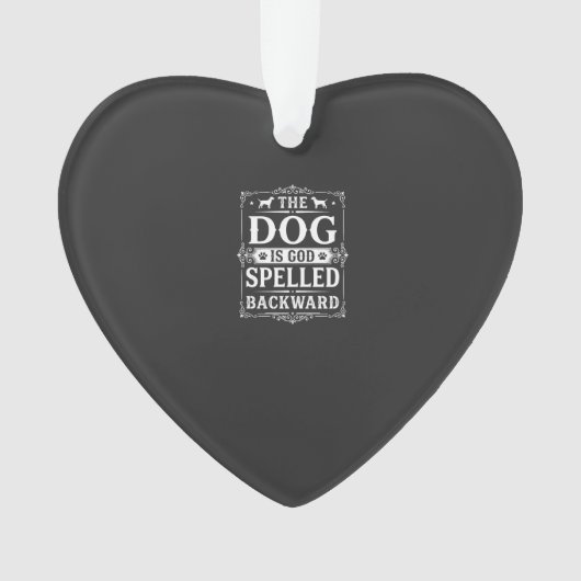 Grappige Hond God Omgekeerd Geschreven Ornament (voorkant)