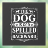 Grappige Hond God Omgekeerd Geschreven Raamsticker (Vel 3)
