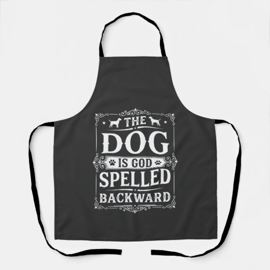 Grappige Hond God Omgekeerd Geschreven Schort (Voorkant)