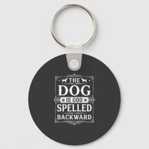 Grappige Hond God Omgekeerd Geschreven Sleutelhanger