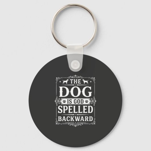 Grappige Hond God Omgekeerd Geschreven Sleutelhanger (Voorkant)