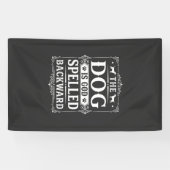 Grappige Hond God Omgekeerd Geschreven Spandoek (Horizontaal)