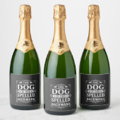Grappige Hond God Omgekeerd Geschreven Sparkling Wijnetiket (Flessen)