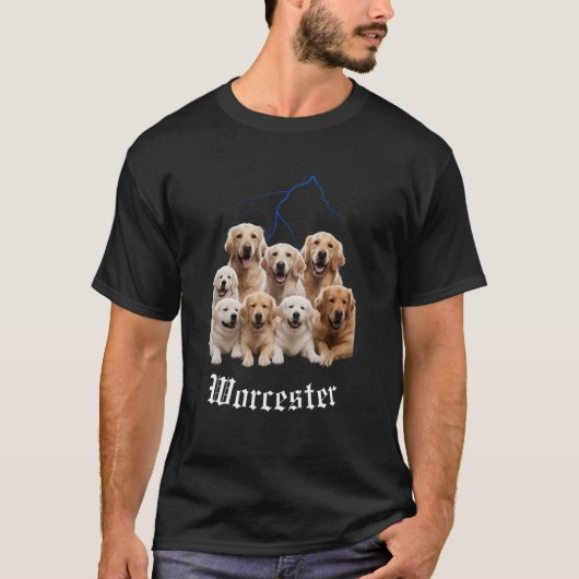 Grappige Hond Golden Retriever Bootleg Worcester M T-shirt (Voorkant)