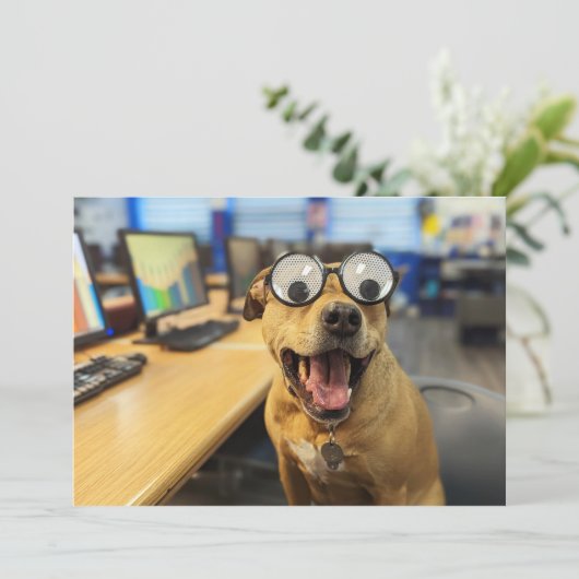 Grappige Hond Googly Ogen, kleurrijke, gelukkige F Bedankkaart (Staand voorkant)