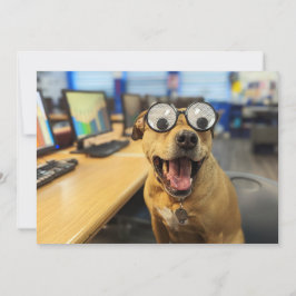 Grappige Hond Googly Ogen, kleurrijke, gelukkige F Bedankkaart