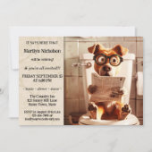 Grappige hond grillige pensioen partij kaart (Voorkant)