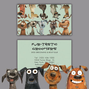 Grappige hond Groomers Boutique QR Code Visitekaartje