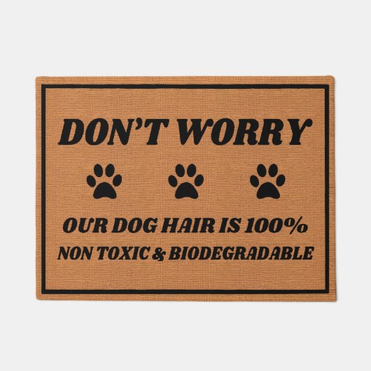 Grappige hond haar Paw Print Rustieke minimalistis Deurmat (Voorkant)