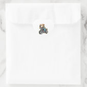 grappige hond hart sticker (Tas)
