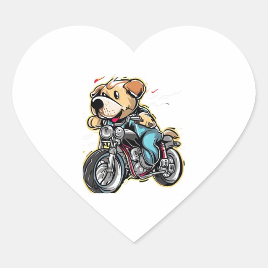 grappige hond hart sticker (Voorkant)