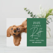 Grappige Hond Het Is Een Ruw Jaar Gepersonaliseerd Kaart (Staand voorkant)