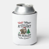 Grappige Hond Houding Kerst Vector Ontwerp_1 Blikjeskoeler (Blikje Voorkant)