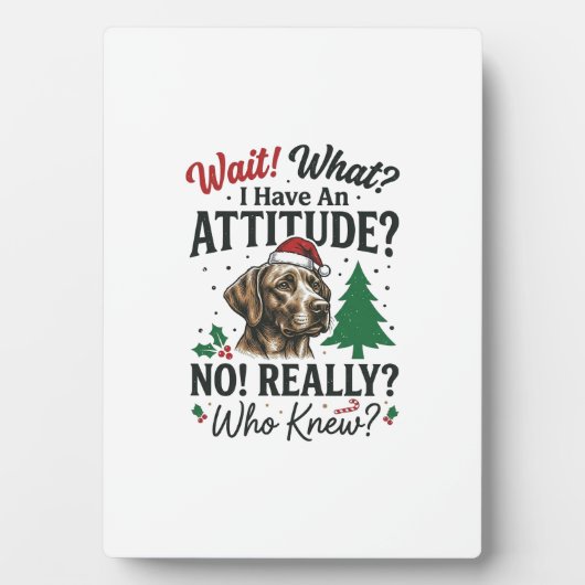 Grappige Hond Houding Kerst Vector Ontwerp_1 Fotoplaat (voorkant)