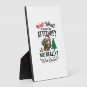 Grappige Hond Houding Kerst Vector Ontwerp_1 Fotoplaat (Zijkant)