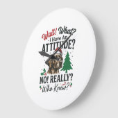Grappige Hond Houding Kerst Vector Ontwerp_1 Grote Klok (Hoek)