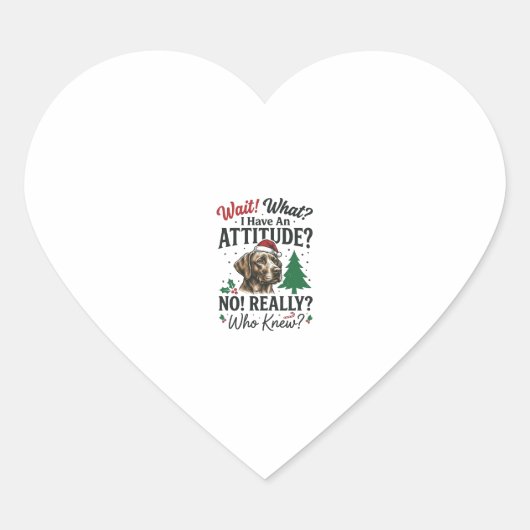 Grappige Hond Houding Kerst Vector Ontwerp_1 Hart Sticker (Voorkant)