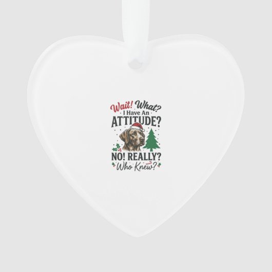 Grappige Hond Houding Kerst Vector Ontwerp_1 Ornament (voorkant)