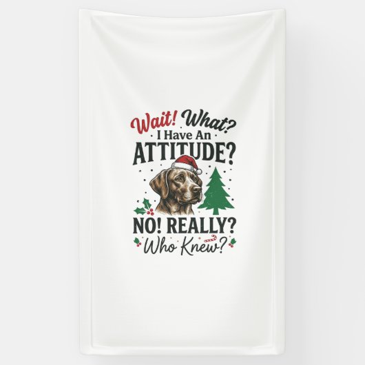 Grappige Hond Houding Kerst Vector Ontwerp_1 Spandoek (Verticaal)