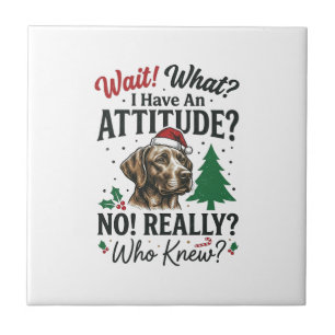 Grappige Hond Houding Kerst Vector Ontwerp_1 Tegeltje